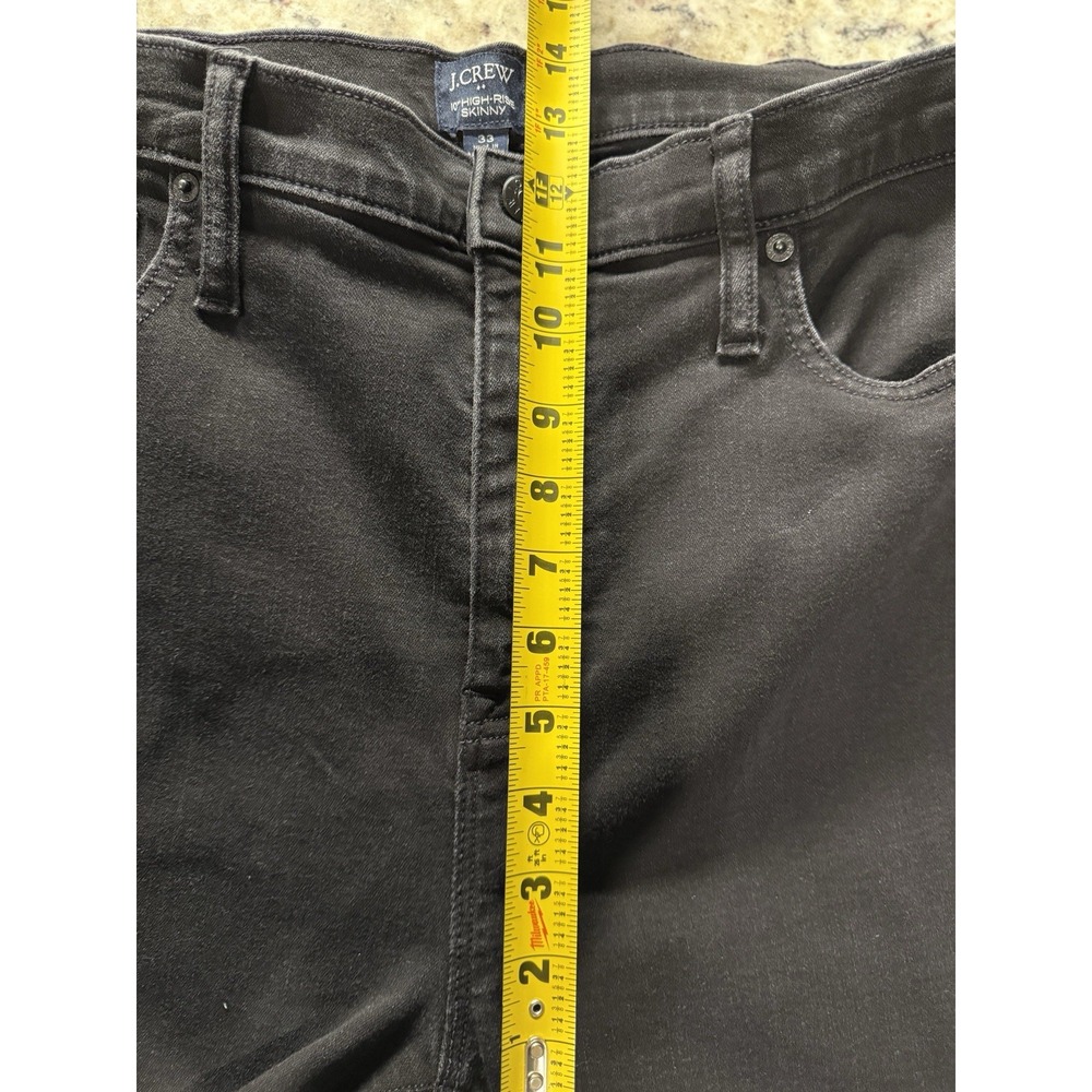 J. Crew 10" High-Rise Skinny Jeans Women's Size 33 Black Denim Stretch - Picture 7 of 7